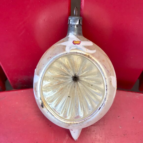 Vintage Antique Christmas Mercury Glass Indent Ornament Pre-Owned - Picture 4 of 7